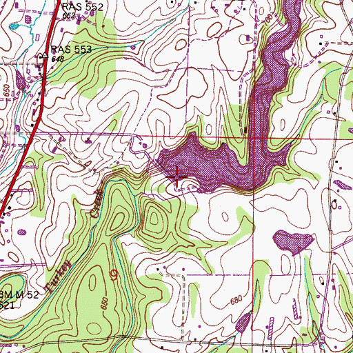 Topographic Map of Masterson Mill Lake Dam, AL