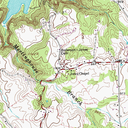Topographic Map of Jones School (historical), TN