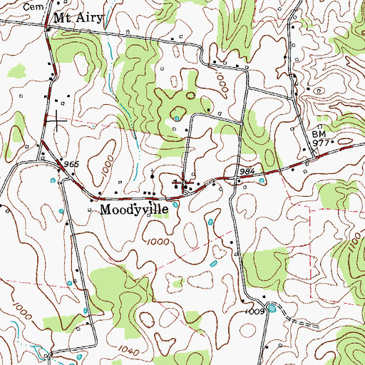 Topographic Map of Moodyville School (historical), TN