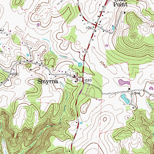 Topographic Map of Smyrna School (historical), TN