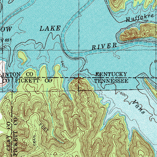 Topographic Map of Sulphur School (historical), TN