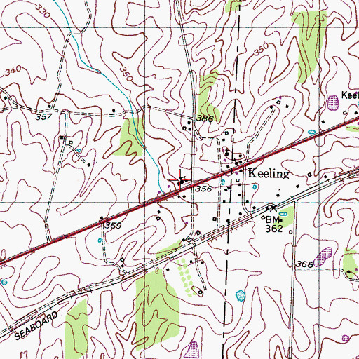 Topographic Map of Keeling School (historical), TN