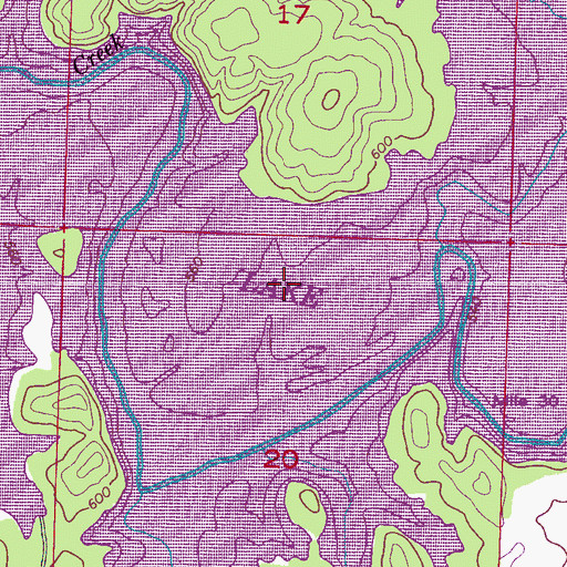 Topographic Map of Cedar Creek Reservoir, AL
