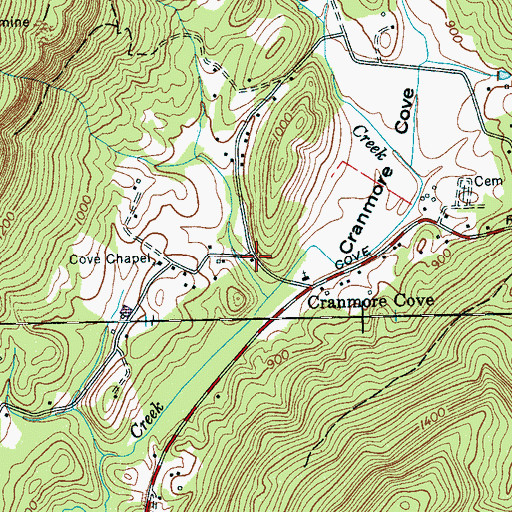 Topographic Map of Cranmore School (historical), TN