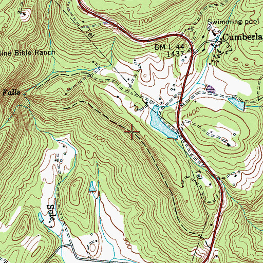 Topographic Map of Cumberland Mine, TN