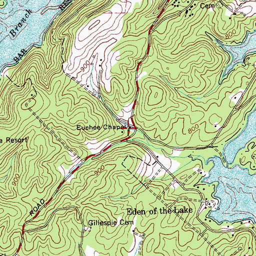 Topographic Map of Euchee School (historical), TN