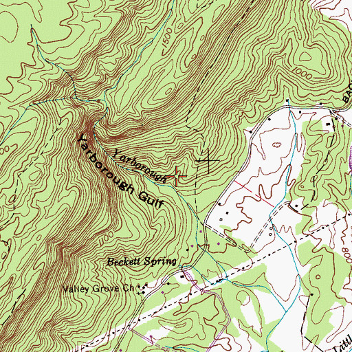 Topographic Map of Evensville Mine, TN