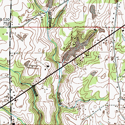 Topographic Map of Sims Lake Dam, AL