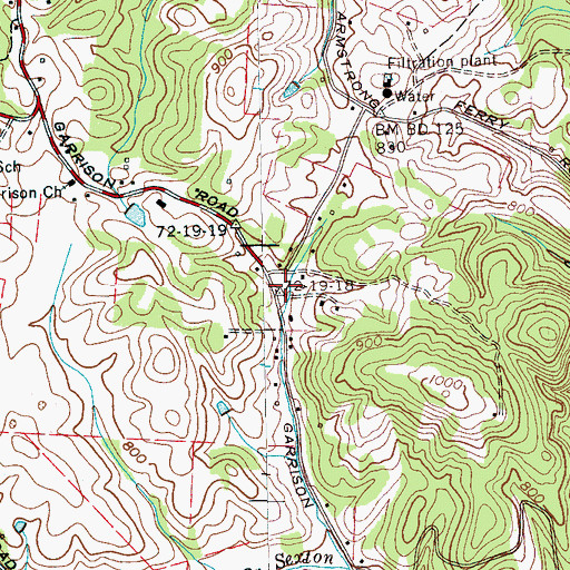 Topographic Map of Garrison School (historical), TN