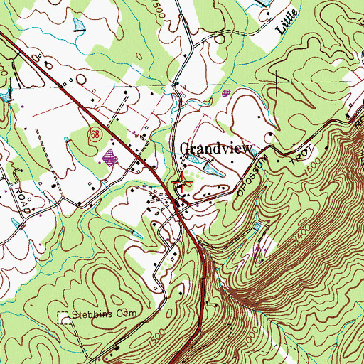 Topographic Map of Grandview Baptist Church, TN
