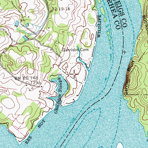 Topographic Map of Hiwassee Garrison (historical), TN