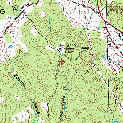 Topographic Map of Johnson Stand School (historical), TN