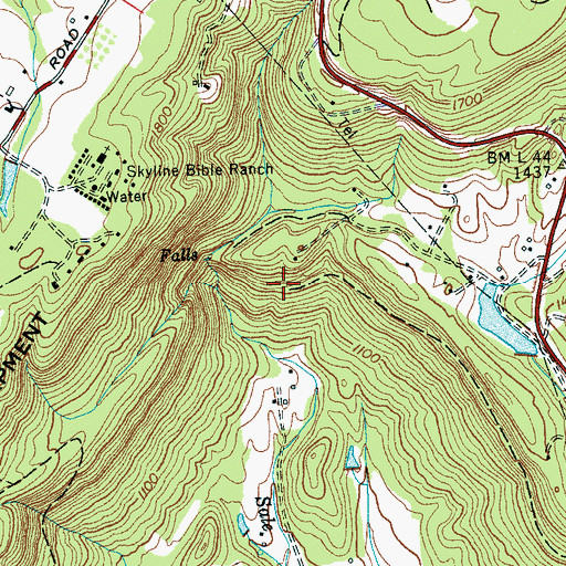 Topographic Map of Lower Falls Mine, TN