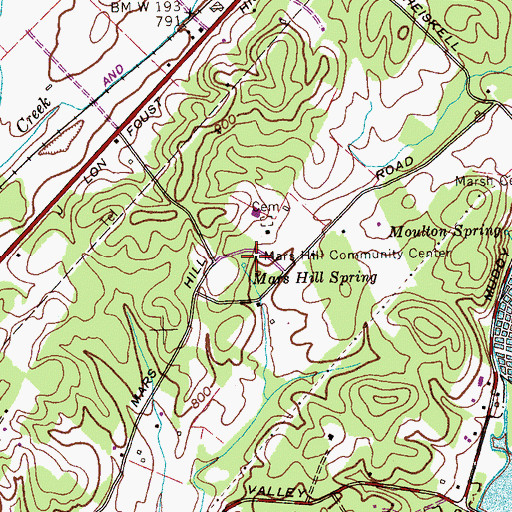 Topographic Map of Mars Hill School (historical), TN