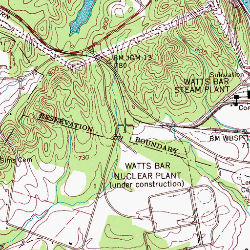 Topographic Map of McDonald School (historical), TN