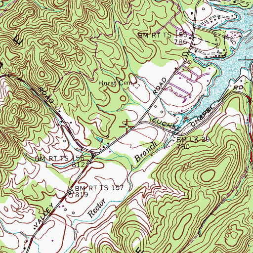 Topographic Map of Pine Grove School (historical), TN