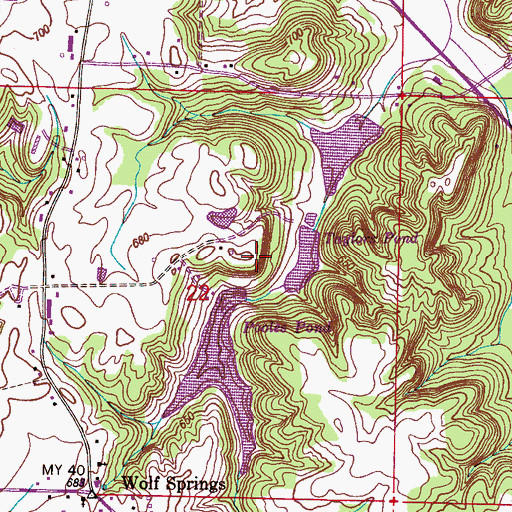 Topographic Map of Pooles Pond Dam, AL