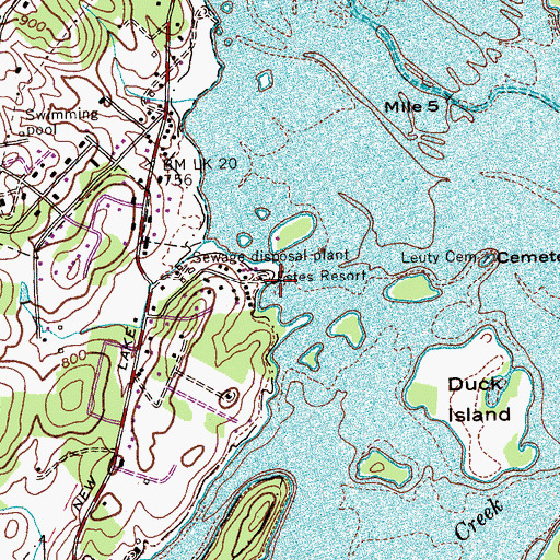 Topographic Map of Rhea Harbor, TN