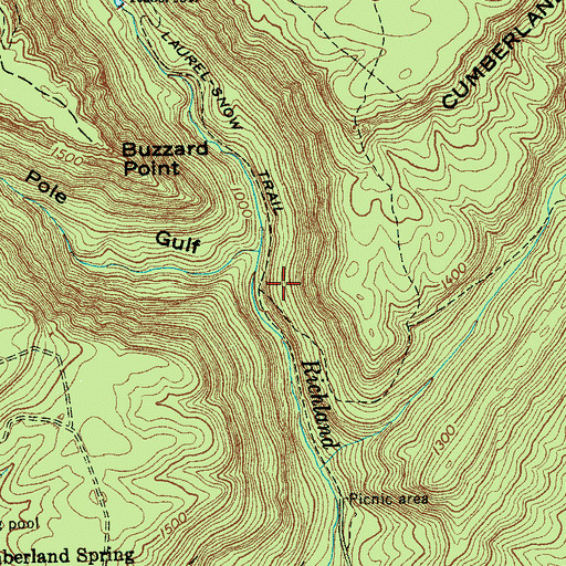 Topographic Map of Richland Mine, TN