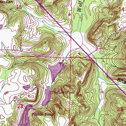 Topographic Map of Taylors Dam, AL