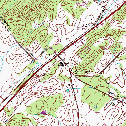 Topographic Map of Saint Clair School, TN