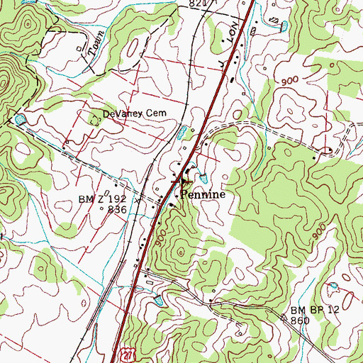 Topographic Map of Sheffield Church, TN