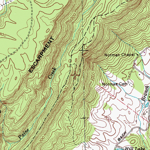 Topographic Map of Stewart Gap Mine, TN