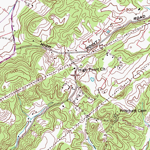 Topographic Map of Vaughn School (historical), TN