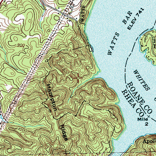 Topographic Map of Whites Creek Small Wildlife Area, TN