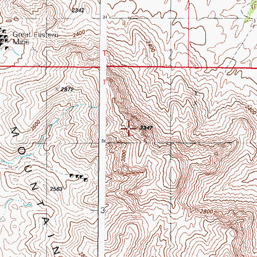 Topographic Map of Vekol Mountains, AZ