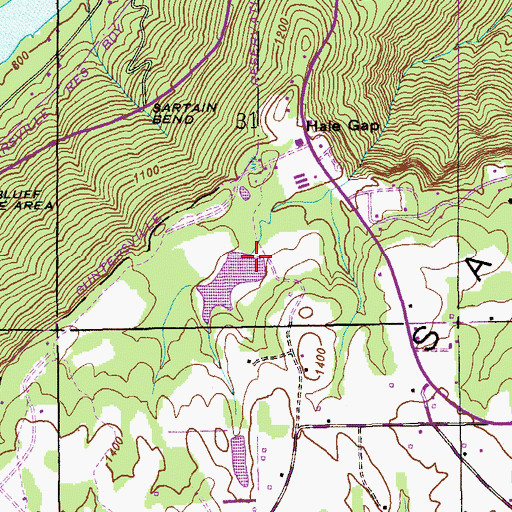 Topographic Map of Waites Dam, AL