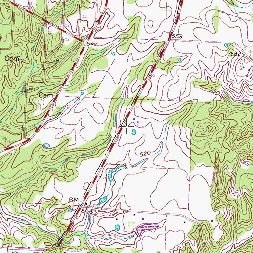 Topographic Map of Bellwood School (historical), TN