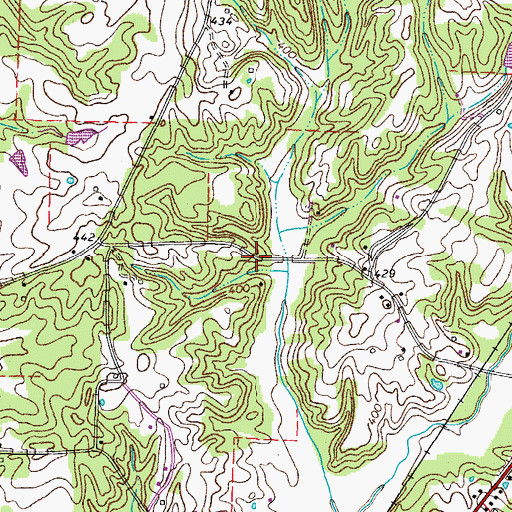 Topographic Map of Bowden Church (historical), TN