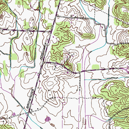Topographic Map of Carn School (historical), TN