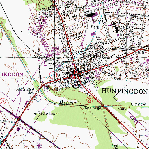 Topographic Map of Carroll County Courthouse, TN