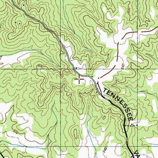 Topographic Map of Center Ridge School (historical), TN