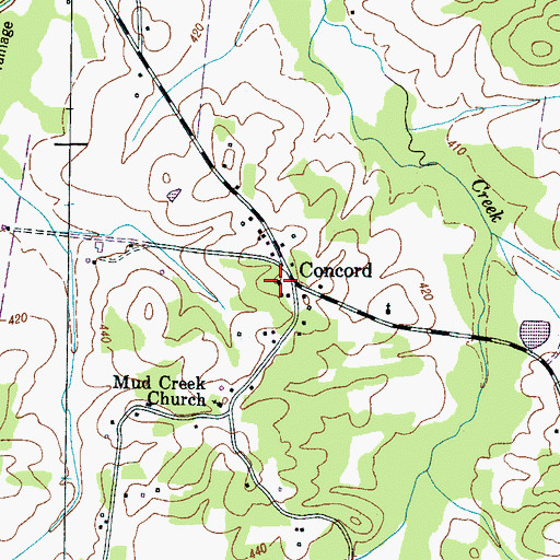 Topographic Map of Concord School (historical), TN