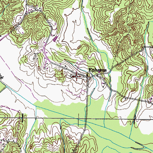 Topographic Map of Ephesus School (historical), TN