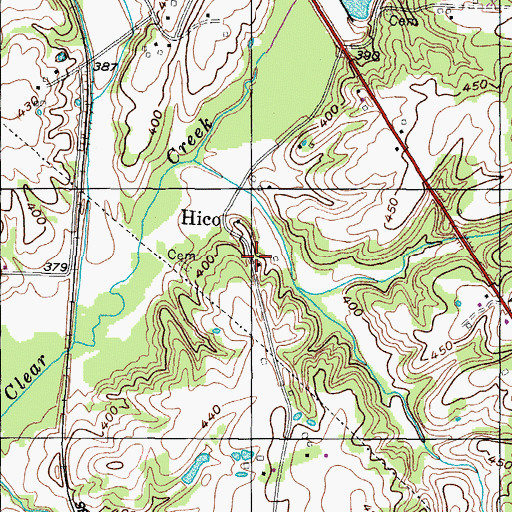 Topographic Map of Hico School (historical), TN