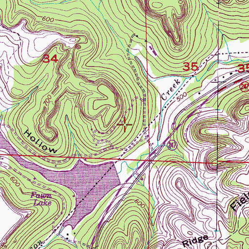 Topographic Map of Fawn Lake, AL