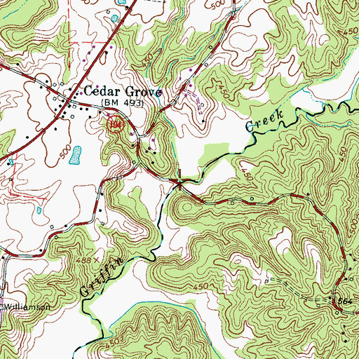 Topographic Map of McHayneys Mill (historical), TN