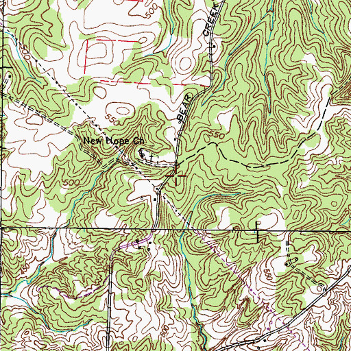 Topographic Map of New Hope School (historical), TN