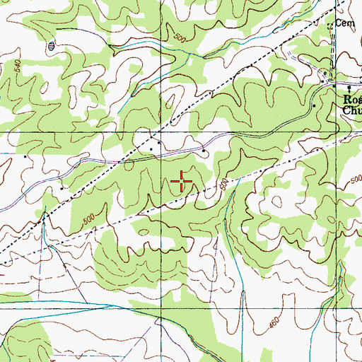 Topographic Map of Parker Chapel (historical), TN