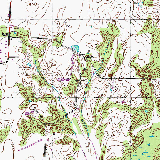 Topographic Map of Rice School (historical), TN