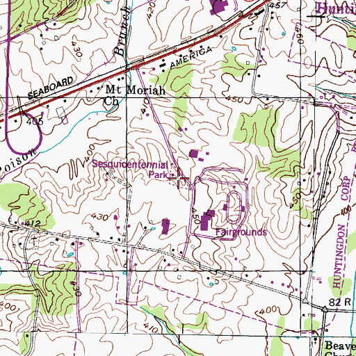 Topographic Map of Sesquicentennial Park, TN