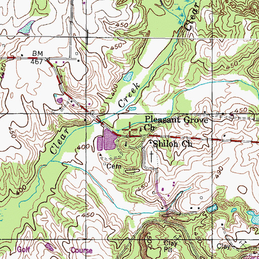 Topographic Map of Shiloh School (historical), TN