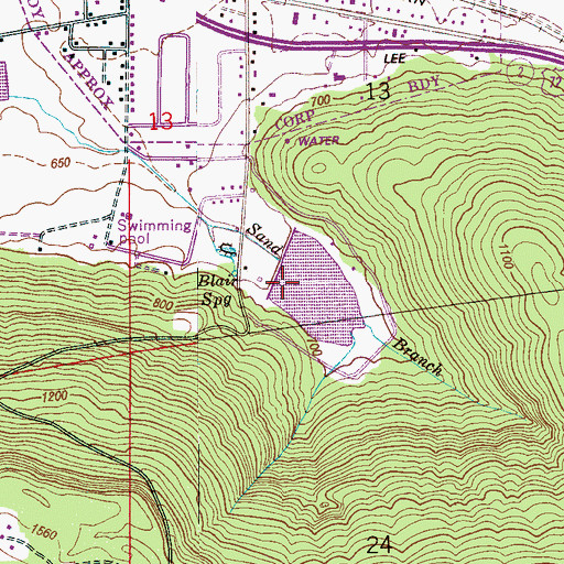 Topographic Map of Smith, Walker and Johnson Lake Dam, AL