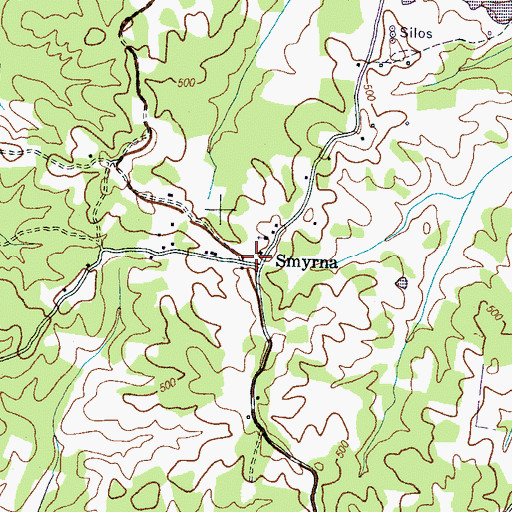 Topographic Map of Smyrna School (historical), TN