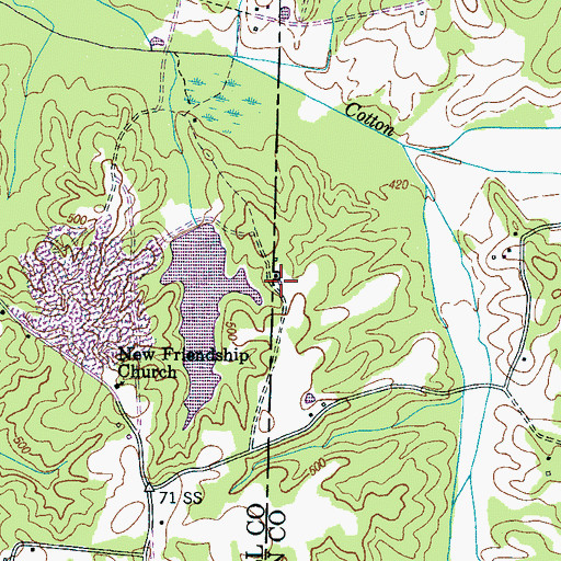 Topographic Map of Walkers Store (historical), TN