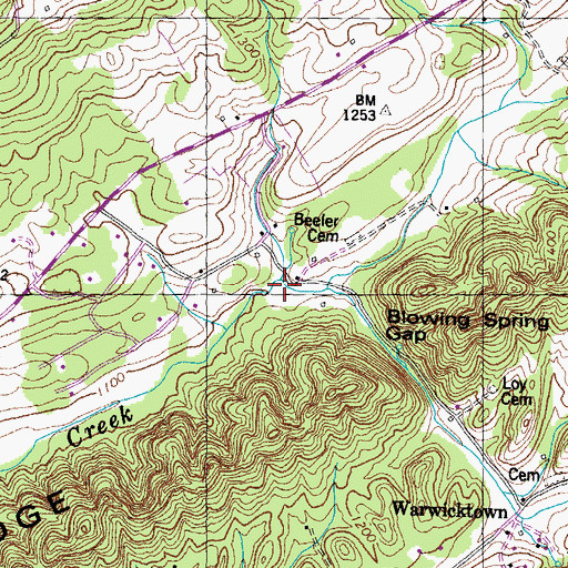 Topographic Map of Arms Mill (historical), TN